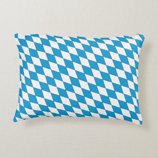 中世の青い白のバイエルダイヤモンドの形のパターン アクセントクッション (裏面)