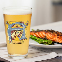 中世の青と赤のツタのライトレターA タンブラーグラス