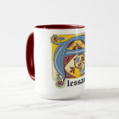 中世の青と赤のツタのライトレターA マグカップ (正面左)