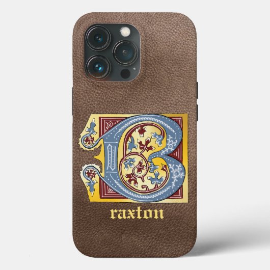 中世の青と赤のツタのライトレターB Case-Mate iPhoneケース (裏面)