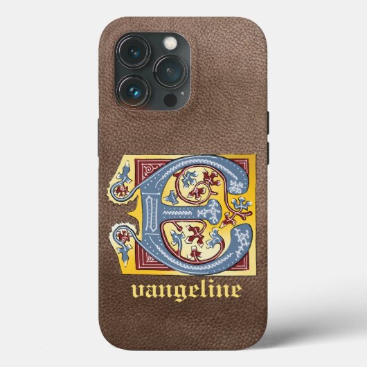 中世の青と赤のツタのライトレターE Case-Mate iPhoneケース (裏面)