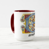 中世の青と赤のツタのライトレターG マグカップ (正面左)