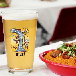 中世の青と赤のツタのライトレターI タンブラーグラス