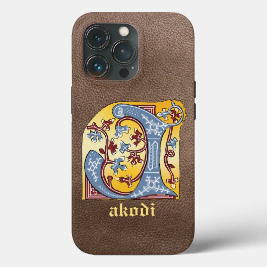 中世の青と赤のツタのライトレターJ Case-Mate iPhoneケース (裏面)