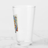 中世の青と赤のツタのライトレターM タンブラーグラス (左)