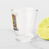 中世の青と赤のツタのライトレターP ショットグラス (右)