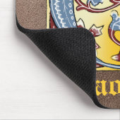 中世の青と赤のツタのライトレターQ マウスパッド (コーナー)