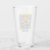 中世の青と赤のツタのライトレターU タンブラーグラス (裏面)