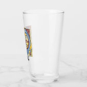 中世の青と赤のツタのライトレターW タンブラーグラス (左)