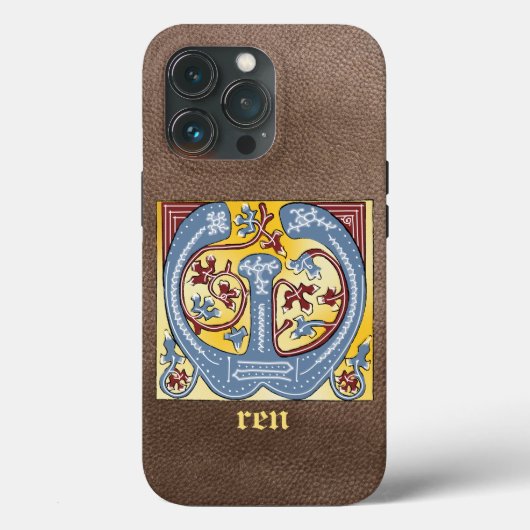 中世の青と赤のツタのライトレターW Case-Mate iPhoneケース (裏面)