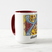 中世の青と赤のツタのライトレターY マグカップ (正面左)