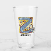 中世の青と赤のツタのライトレターZ タンブラーグラス (正面)