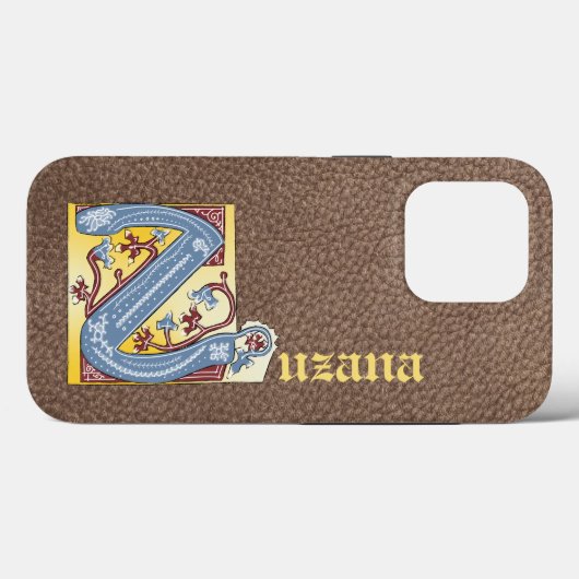 中世の青と赤のツタのライトレターZ Case-Mate iPhoneケース (裏面 (横))