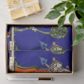 中世の風刺を作る音楽の夜のフクロウ、ウサギ 薄葉紙 (ギフト)