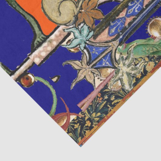 中世の風刺を作る音楽の夜のフクロウ、ウサギ 薄葉紙 (詳細)