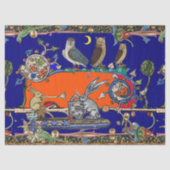 中世の風刺を作る音楽の夜のフクロウ、ウサギ 薄葉紙 (正面)