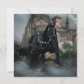 中世の馬 - グリーティングカード (正面)