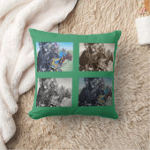 中世の騎士が馬に乗り込む写真 クッション (ブランケット)