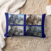 中世の騎士が馬に乗り込む写真 ランバークッション (ブランケット)