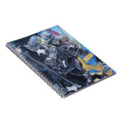 中世の騎士が馬の歴史的な芸術に挑む ノートブック (右側)