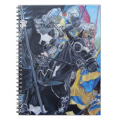 中世の騎士が馬の歴史的な芸術に挑む ノートブック (正面)