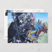 中世の騎士が馬の歴史的な芸術に挑む ポストカード (正面/裏面)