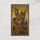 中世の騎士としての聖マイケルの勝利の悪魔 名刺 (裏面)