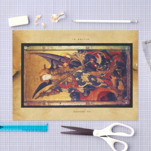 中世の騎士としての聖マイケルの勝利の悪魔 薄葉紙 (クラフト)