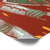 中世の騎士とユニコーンのシームレスなパターン ポスター (角)