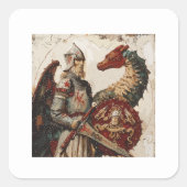 中世の騎士と竜 スクエアシール (正面)