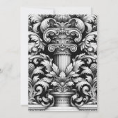 中世の騎士と美しい乙女の婚約パーティー 招待状 (裏面)