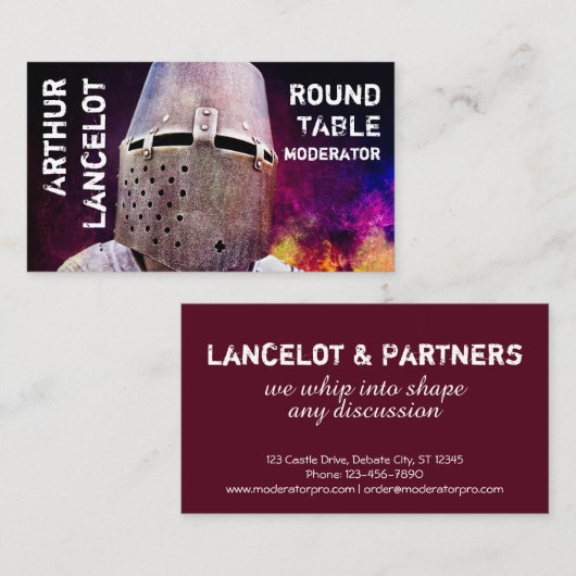 中世の騎士のカスタマイズおもしろい可能 名刺 (正面/裏面)