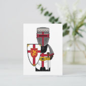 中世の騎士のヘルメットのはがき ポストカード (スタンド正面)