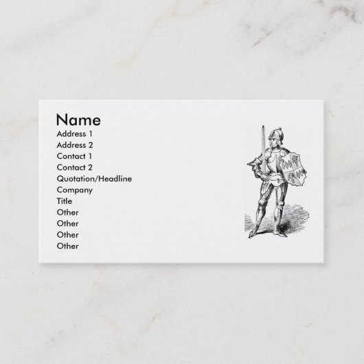 中世の騎士の名刺 名刺 (正面)