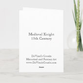中世の騎士の挨拶状 カード (裏面)