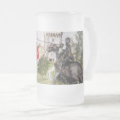 中世の騎士の突撃 城前 ビアマグ フロストグラスビールジョッキ (正面右)