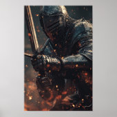 中世の騎士の行動 – 激しい戦いのポスター ポスター (正面)