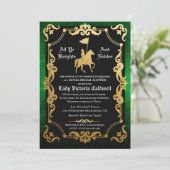 中世の騎士の騎士のブライダルシャワー招待 招待状 (スタンド正面)