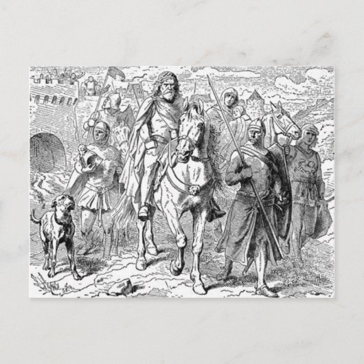 中世の騎士はがき ポストカード (正面)