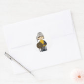 中世の騎士ステッカー ラウンドシール (封筒)