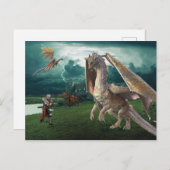 中世の騎士ブロンズ・ドラゴンファンタジー戦 ポストカード (正面/裏面)