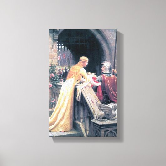 中世の騎士レディアンティーク絵画ズ キャンバスプリント (正面)