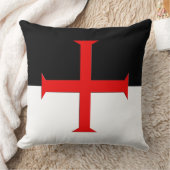 中世の騎士団テンプラール十字旗 クッション (ブランケット)