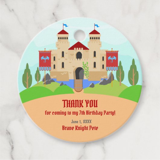 中世の騎士大会男子バースデーパーティー フェイバータグ (正面)