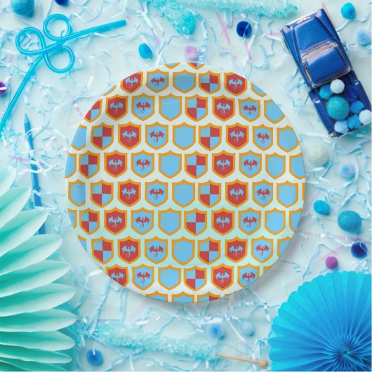 中世の騎士大会男子バースデーパーティー ペーパープレート (パーティー)