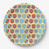 中世の騎士大会男子バースデーパーティー ペーパープレート (正面)