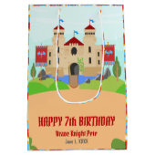 中世の騎士大会男子バースデーパーティー ミディアムペーパーバッグ (裏面)