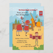 中世の騎士大会男子バースデーパーティー 招待状 (正面/裏面)