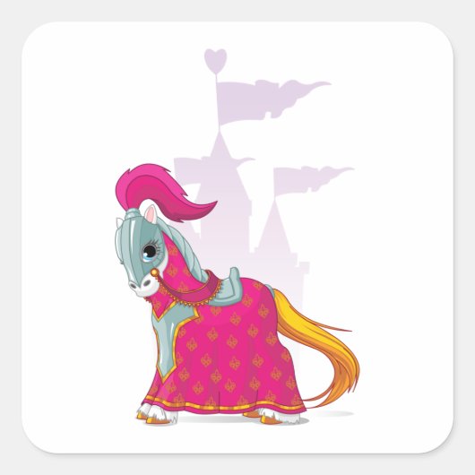 中世の騎士馬の鎧ファンタジー スクエアシール (正面)