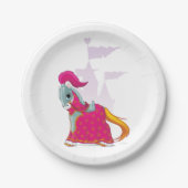 中世の騎士馬の鎧ファンタジー ペーパープレート (正面)